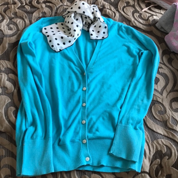 🎈$15clearance Aqua cardigan good used condition - Picture 1 of 3